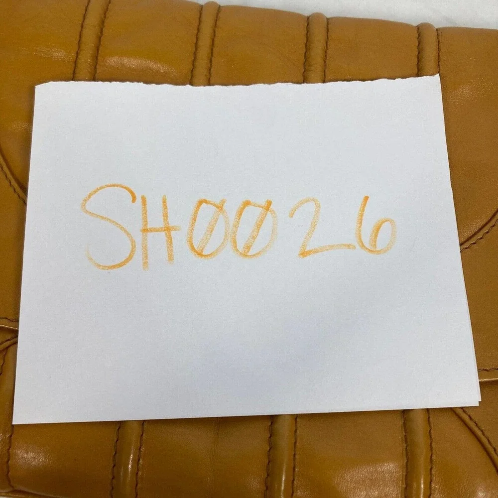 Dimensions‎ Purse Womens Beige Tan Leather Rectangle Medium Handmade Clutch Bag